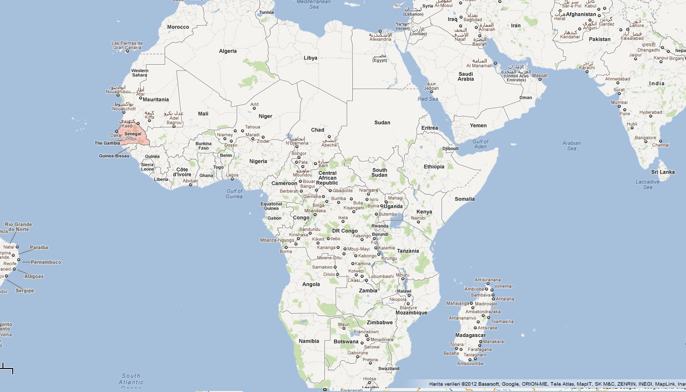 carte du senegal afrique